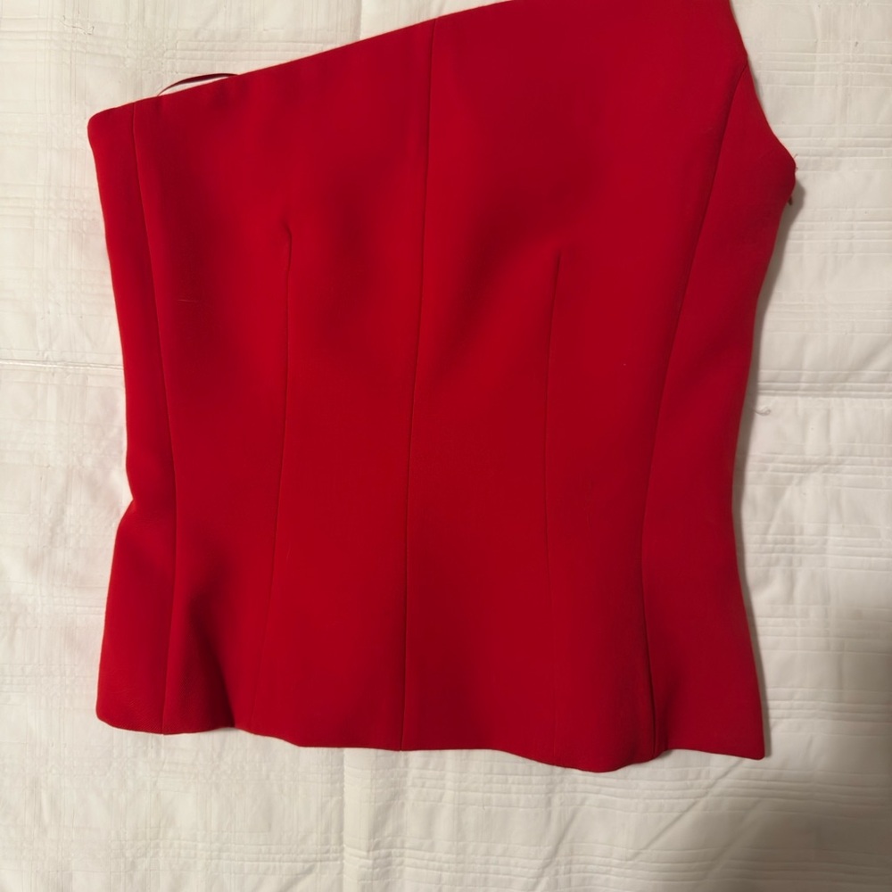Zara Red Strapless Top